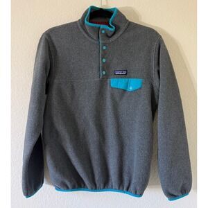 Patagonia Women Synchilla Snap-T Fleece Pullover Gray Blue Size Small Gorpcore
